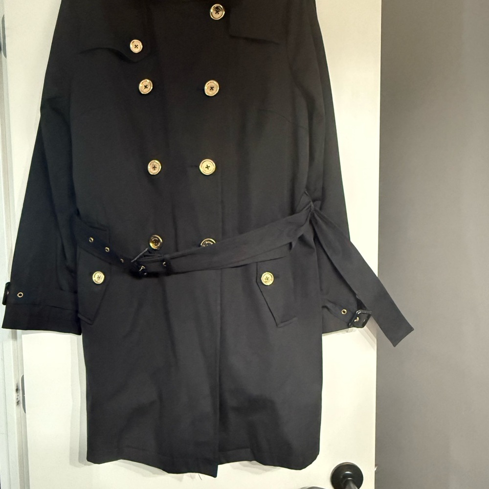Michael Kors Black Coat with Gold Button